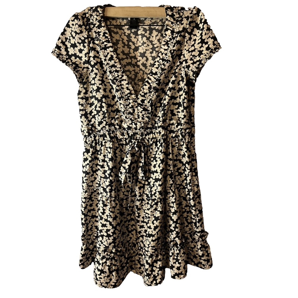 Marc Jacobs Black Label Women’s 100% Silk Floral Print Ruffled Dress SZ 8